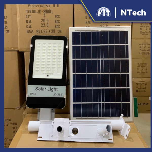 Đèn năng lượng mặt trời - Đèn đường NLMT Jindian JD-369 Công suất 300W Khung Nhôm, Chip Led "SMD" - BH 02 Năm