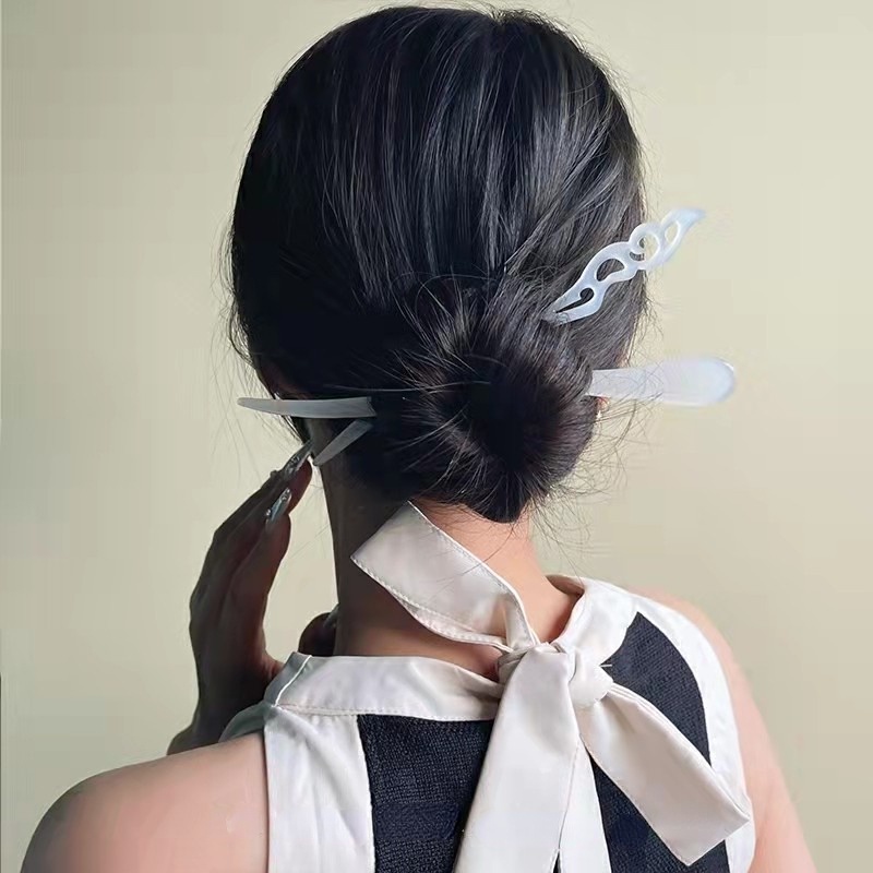 Kẹp Tóc Đính Ngọc Bích Giả Bằng Acrylic Màu Sắc Ngọc Bích Phong Cách Cổ Điển Cho Nữ