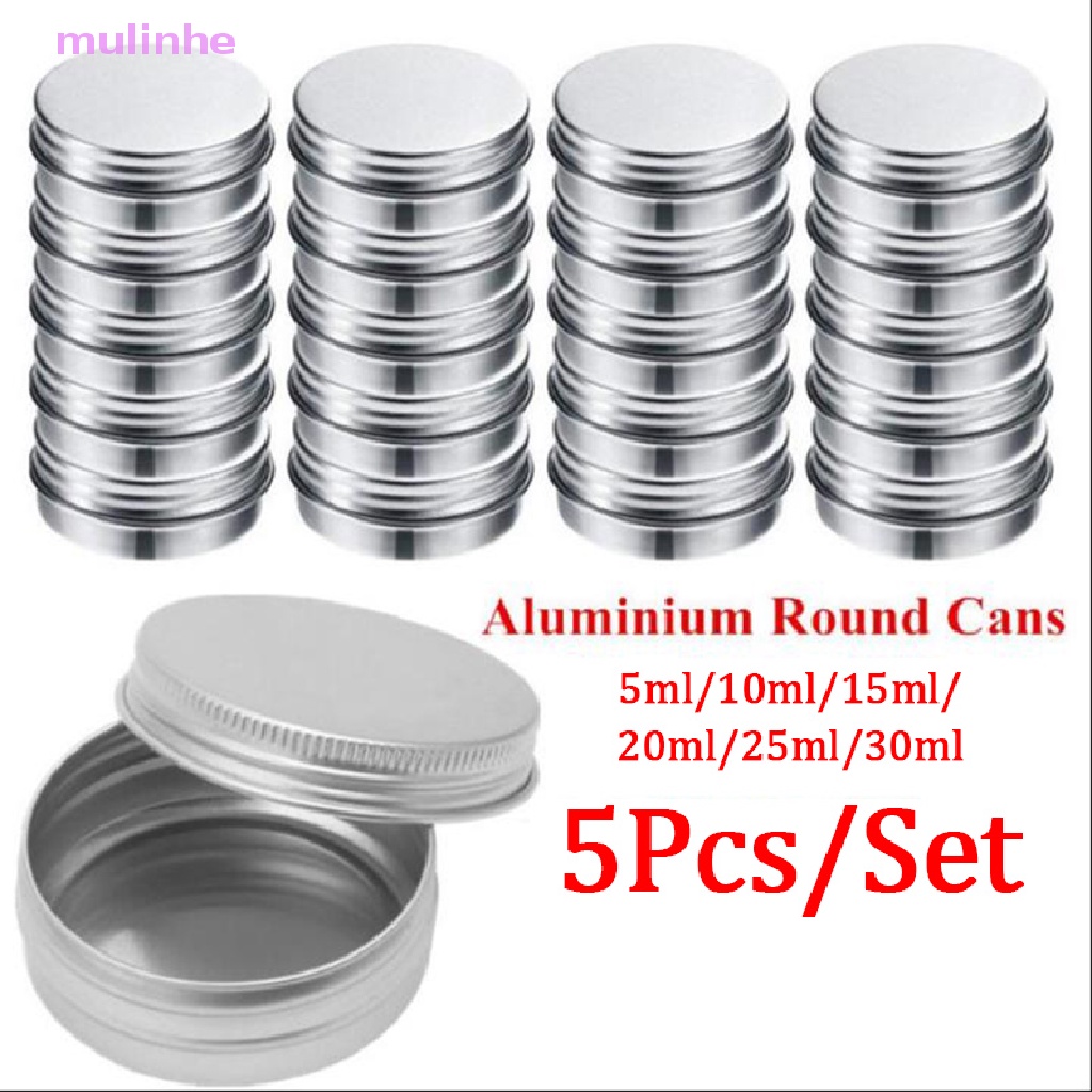 Set 5 Hộp Nhôm Tròn Mini Đựng Ốc Vít Tiện Lợi Vn vn