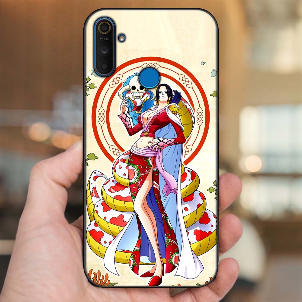 Ốp lưng Realme C3 viền đen in hình Boa Hancock One Piece Đảo Hải Tặc