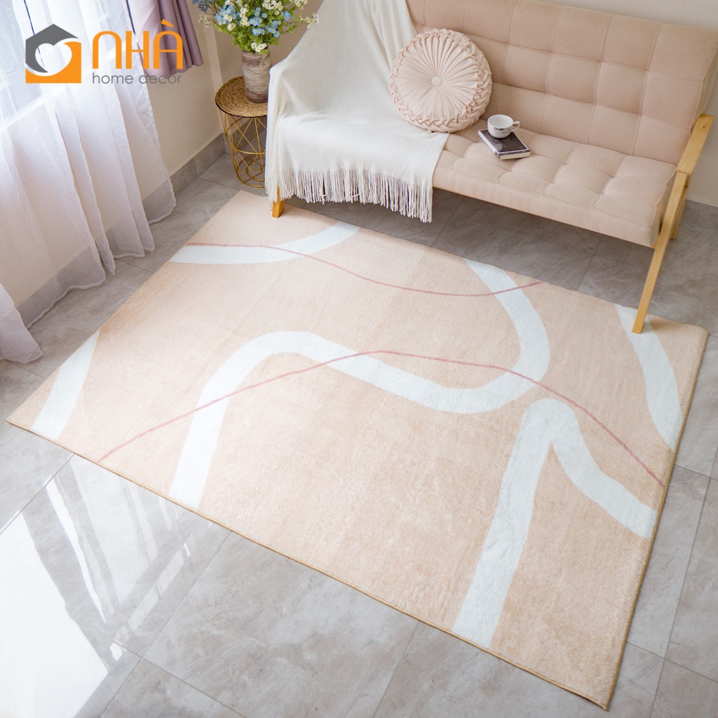 Thảm Trải Sàn Lông Cừu Mềm Trang Trí Phòng Khách Phong Cách Bắc Âu Tối Giản