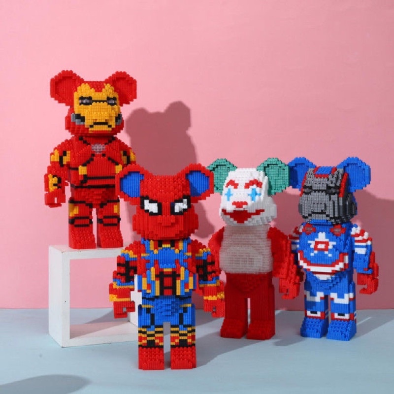 (Sẵn ít mẫu) Đồ chơi lắp ráp Bearbrick siêu nhân,người máy Loại cao 35-36cm , đồ chơi lắp ráp thông minh [ Kèm búa]