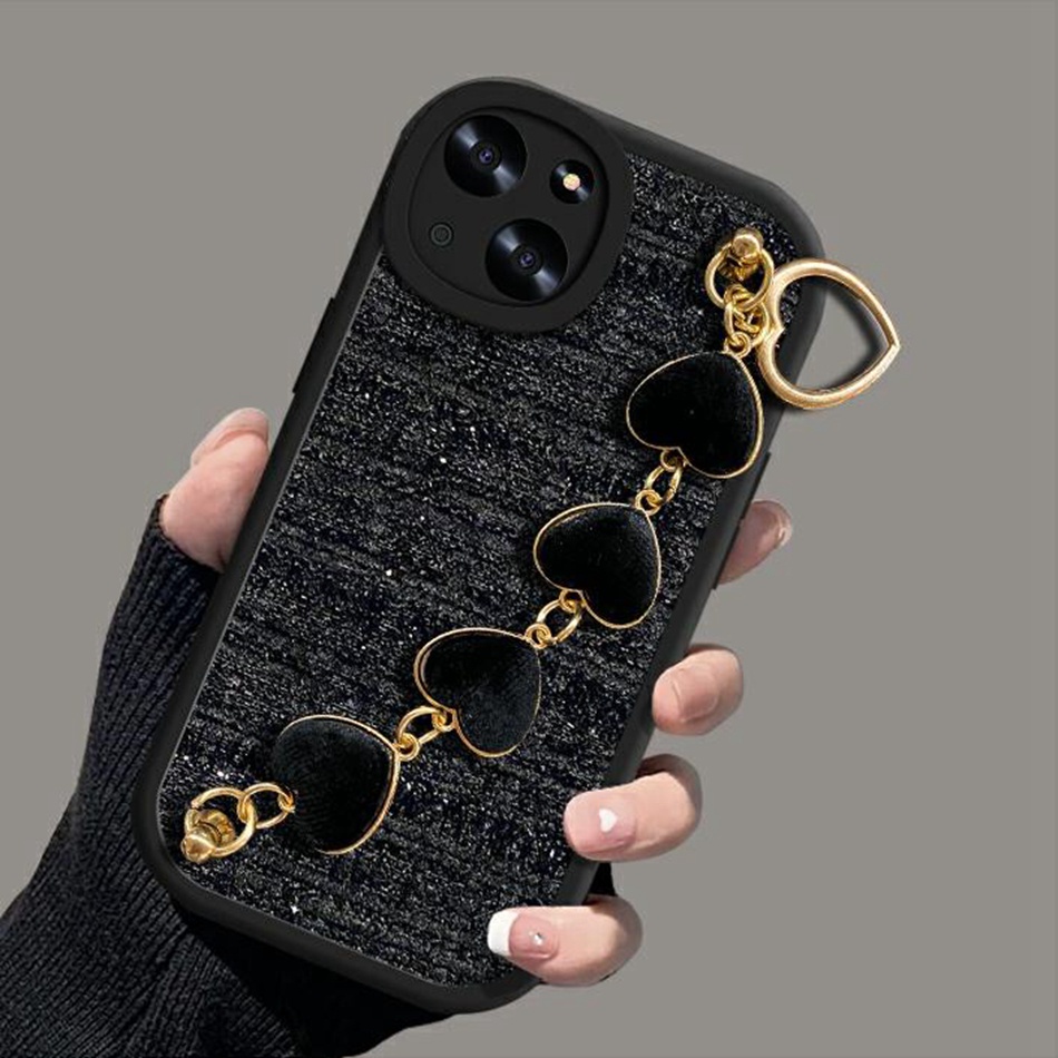 Ốp Điện Thoại Silicon Dẻo Phối Vải Hình Trái Tim 3D iPhone 11 12 13 14 Pro MAX 11Pro 12Pro 13Pro 6 6S 7 8 Plus X XR XS MAX SE 2020 2022