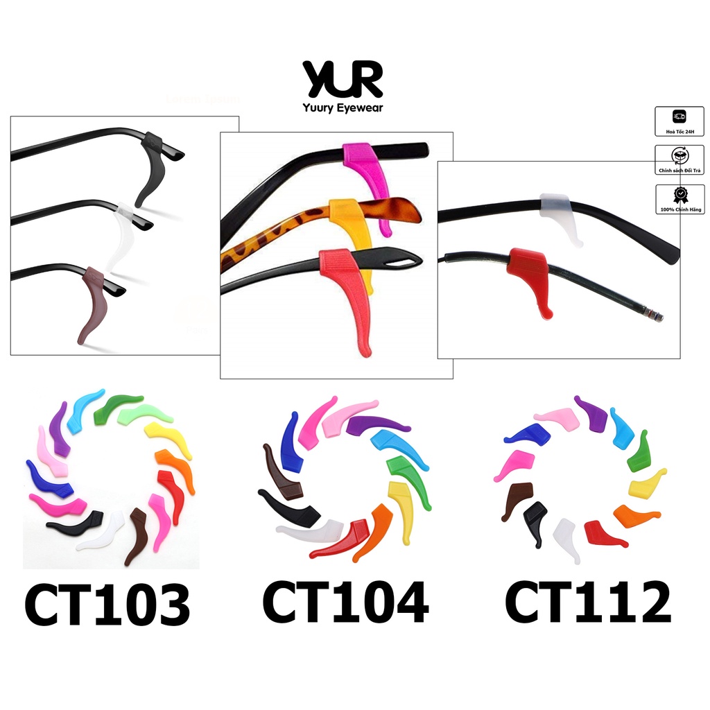[CT103-CT104-CT112] 1 cặp Cài tai silicone cố định, chống tuột, rơi kính tiện dụng chơi thể thao Nhiều màu sắc