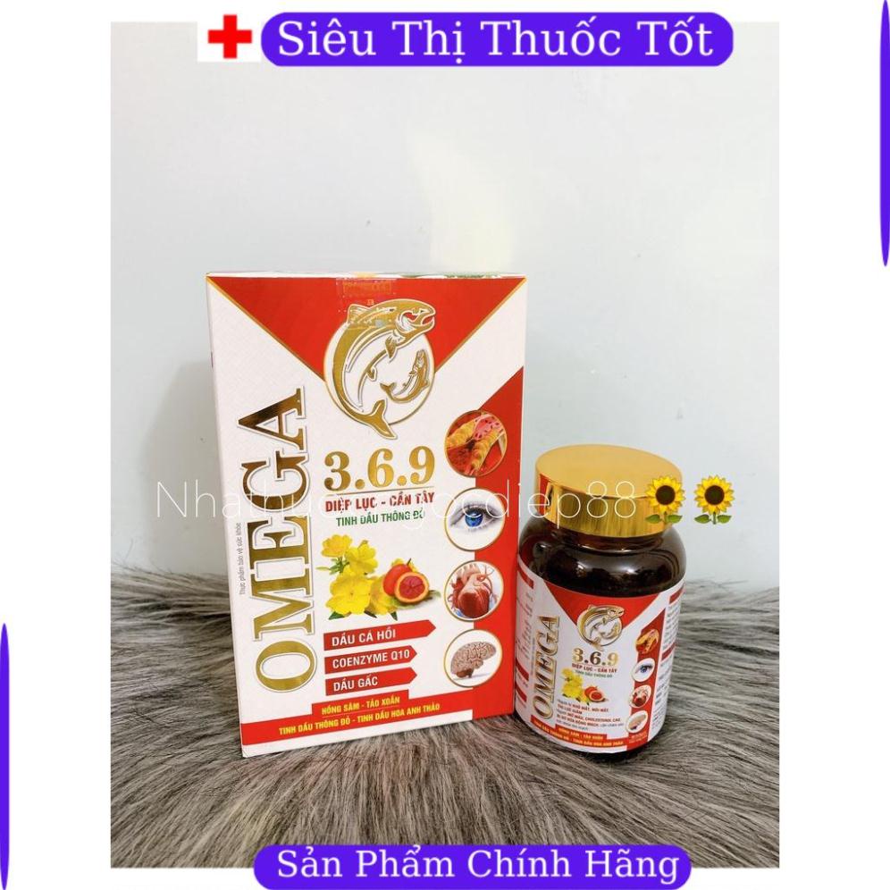 Viên uống OMEGA 369 Diệp Lục,Cần Tây,Tinh dầu thông đỏ lọ 60 viên giúp cả thiện thị lực (Màu đỏ) f