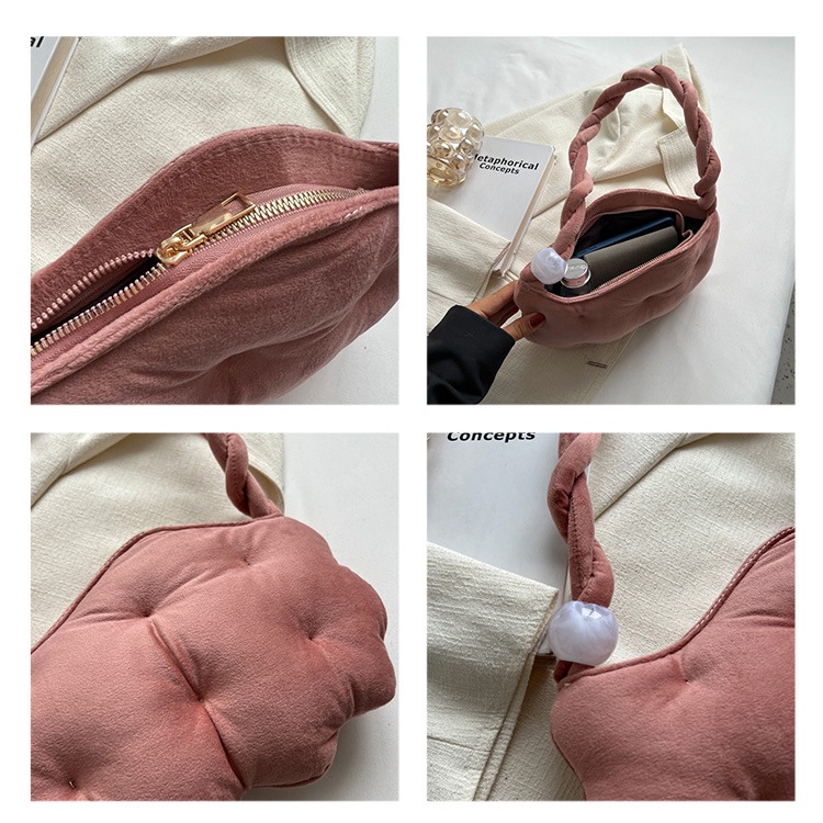 Túi Xách Đeo Vai Chất Liệu Nhung Thiết Kế Đơn Giản Thời Trang 2022 Cho Nữ