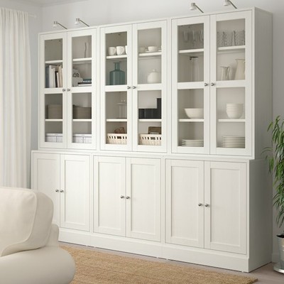 BODO, COMBO 3 Kệ kệ để đồ cửa kính STO_085, 243x47x212cm, kệ gỗ Scandi Home