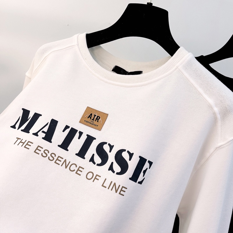 NRVP Áo kiểu phong cách thể thao tay dài có in chữ thời trang cho nữ