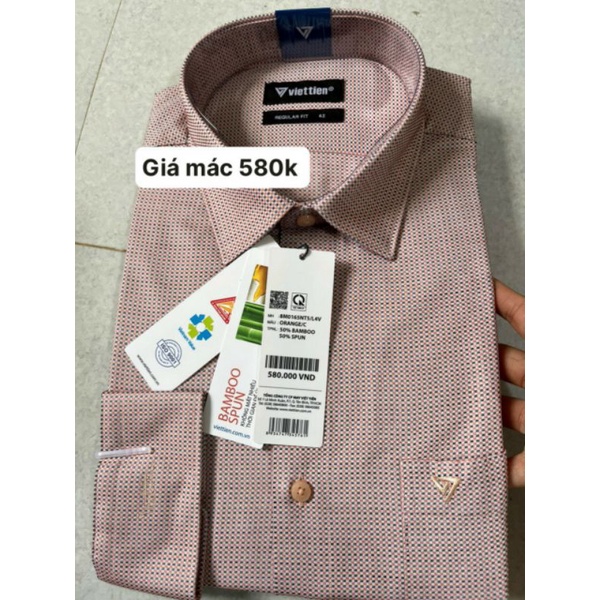 Áo sơ mi việt tiến giá 580k sale 290k Form regular fit