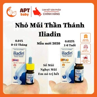 Nhỏ mũi Iliadin dành cho bé 0-12 tháng tuổi và 1-6 tuổi