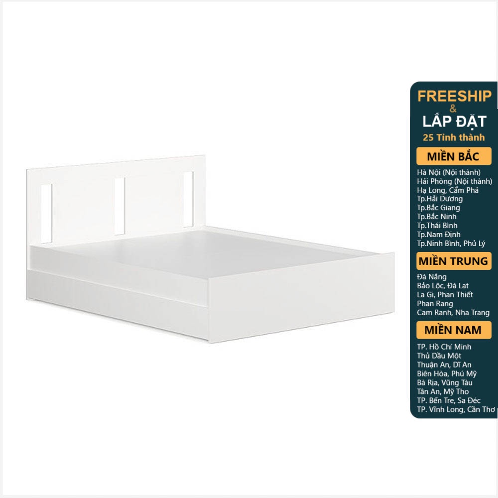 SENGE, Giường ngủ 2 hộc kéo 3 ngăn BED_029, 203x93cm, Giường ngủ gỗ Scandi Home