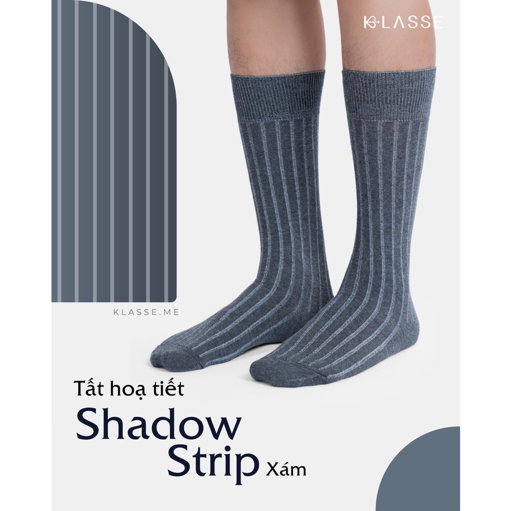 Tất Họa Tiết Shadow Stripe - 3 Màu Sắc (Xám - Navy - Xanh lá) - KLASSE Vớ Nam Nữ Cao Cấp
