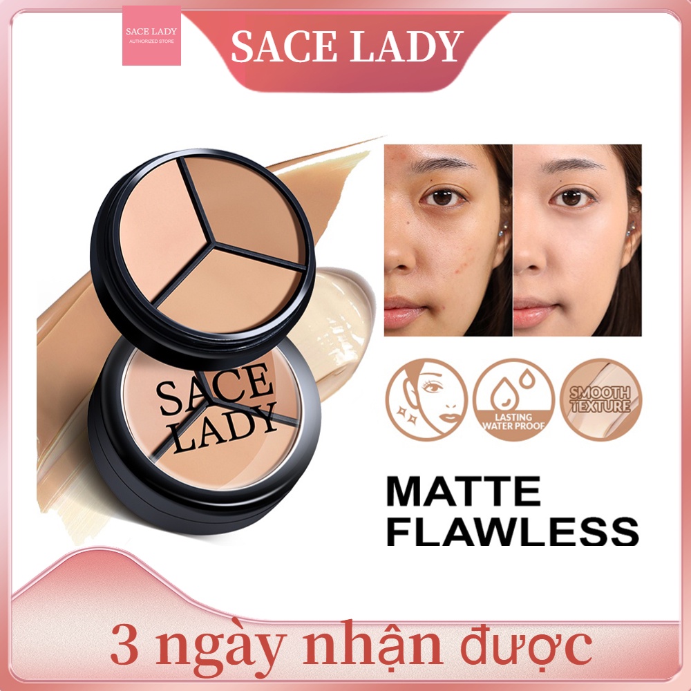 Bảng kem che khuyết điểm Sace Lady 3 trong 1 chống nước 15g