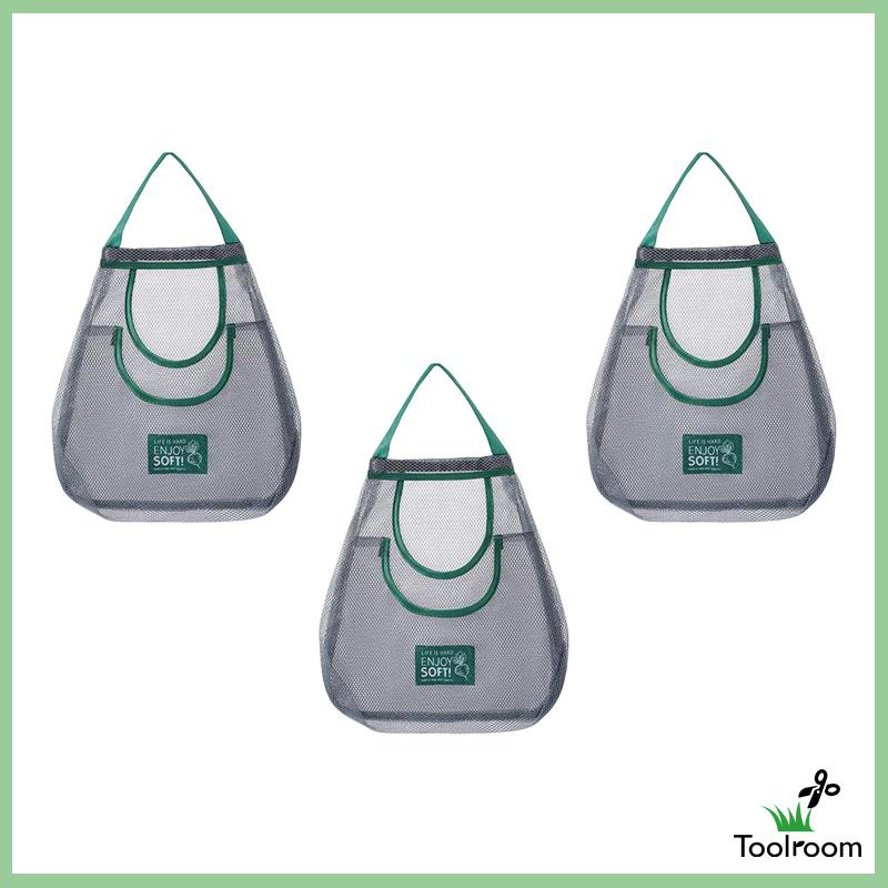 Bộ 3 Túi Lưới Đựng Trái Cây / Rau Củ Tiện Dụng Mang Theo Du Lịch Cắm Trại