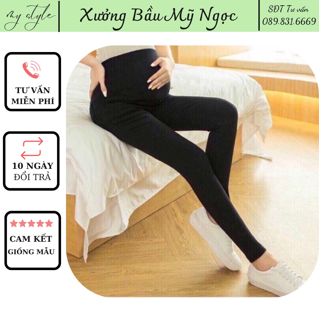 10Quần bầu legging chất cotton cao cấp co giãn