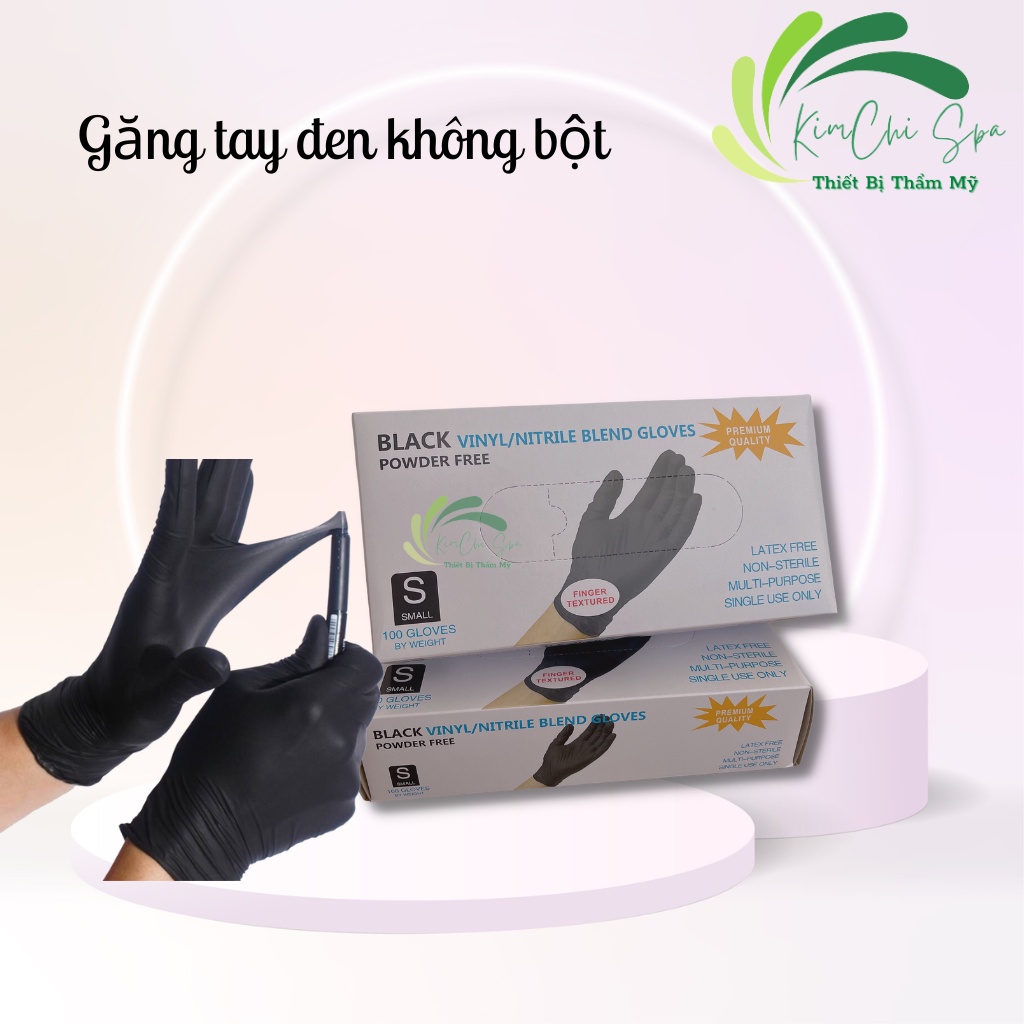 Găng tay y tế đen không bột siêu dai | Bao tay y tế không bột