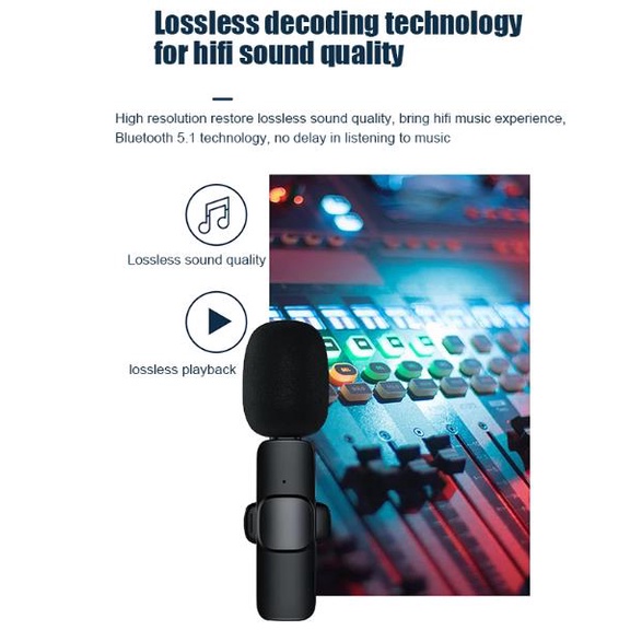 Micro thu âm không dây giảm ồn phù hợp quay video trực tiếp, thích hợp cho máy ảnh, điện thoại di động, loa vi tính