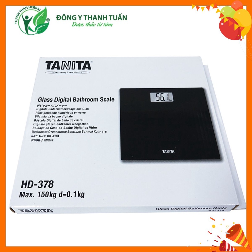 Cân Sức Khỏe Điện Tử Tanita HD-378 Thương hiệu hàng đầu Nhật Bản (Màu Đen) - BH 1 năm
