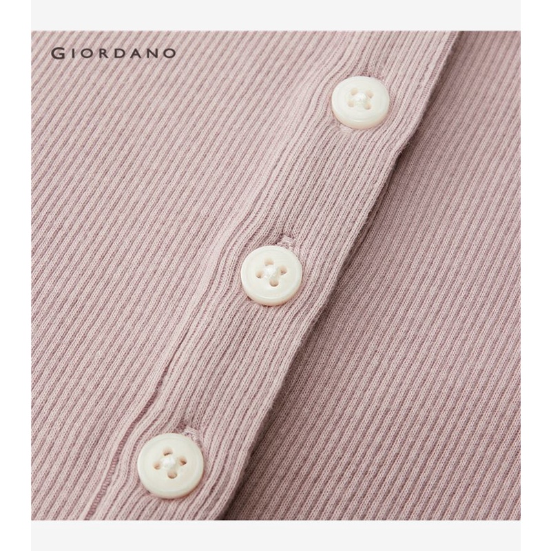 GIORDANO Áo sơ mi nữ polo tay ngắn sọc caro ôm vừa vặn nhiều màu tùy chọn 13313221