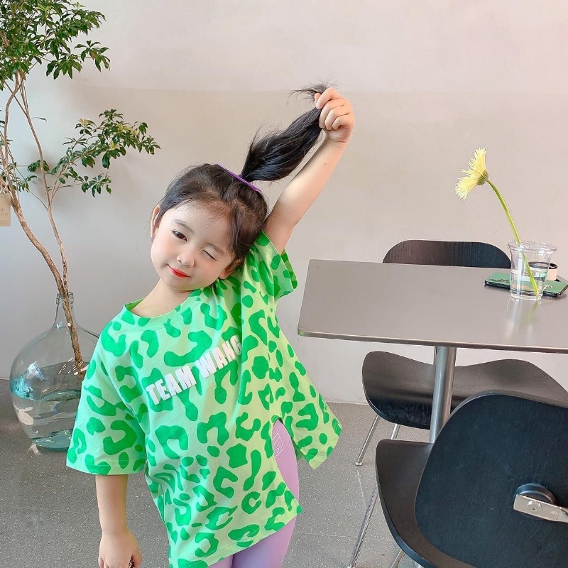 Áo Thun Tay Ngắn Phong Cách Hàn Quốc Thời Trang Mùa Hè Mới Cho Bé Gái