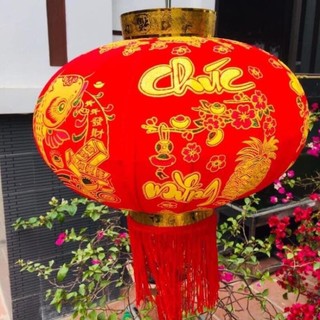 Đèn lồng nhung đỏ treo tết