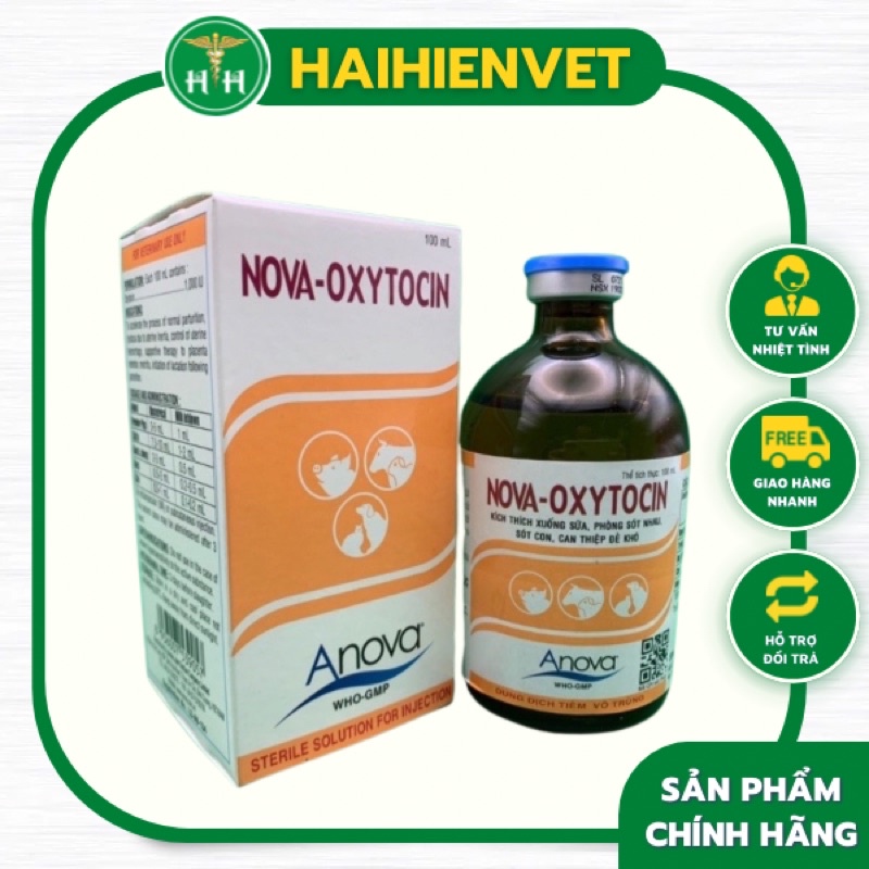 100ml NOVA OXYTOCIN - tăng tiết sữa, k.ích đ.ẻ trên chó, mèo, heo, trâu, bò, dê, cừu