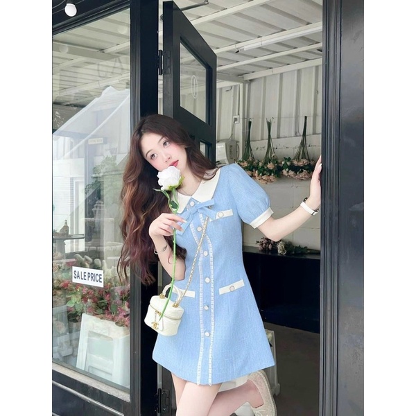Đầm dạ xanh