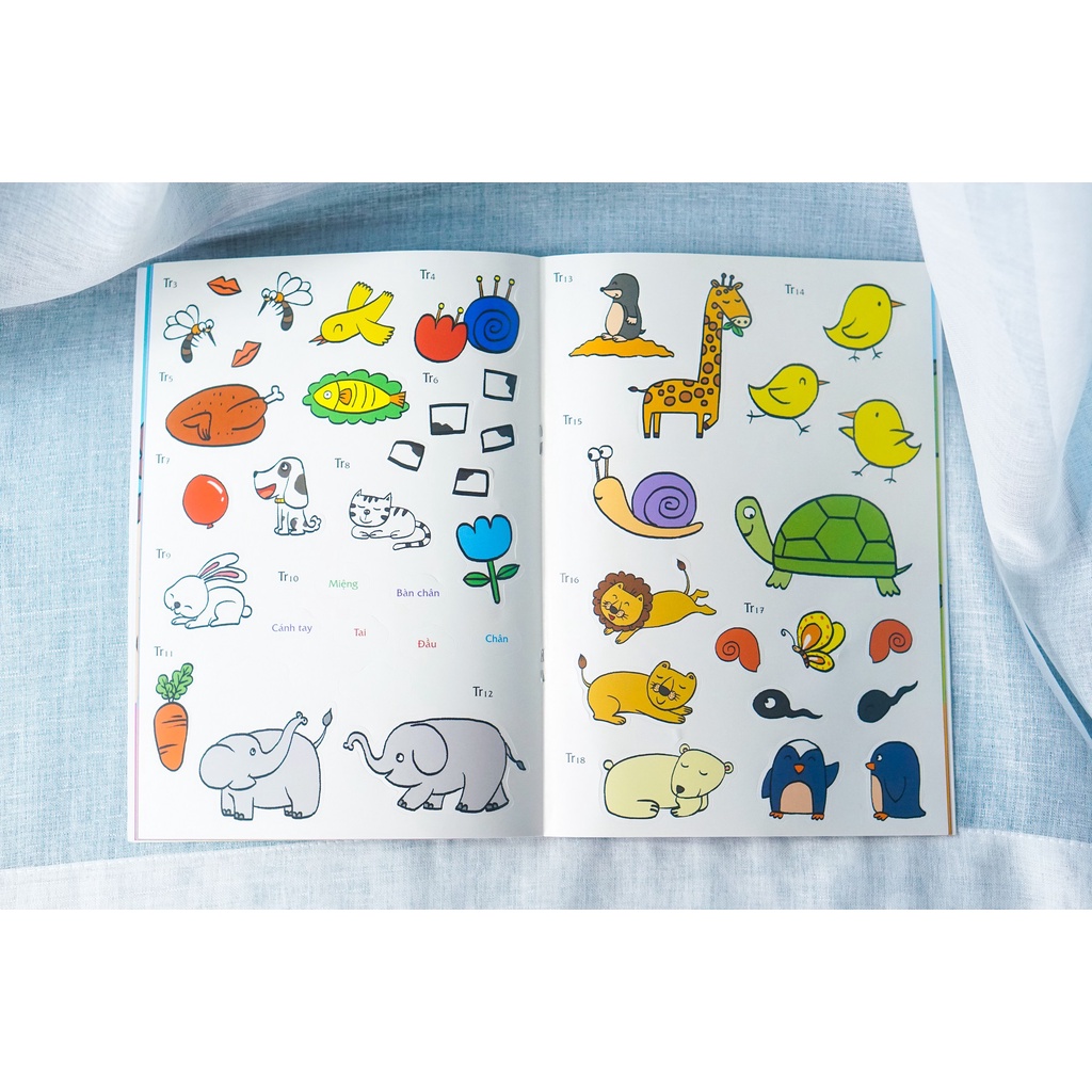 Sách Sticker Bóc Dán - Combo 6 Cuốn 300 Miếng Bóc Dán Thông Minh Có bìa áo - Đinh Tị ( cho bé từ 3 tuổi )