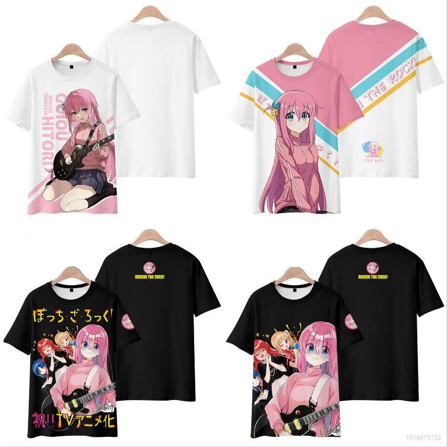 Áo Thun Tay Ngắn In Hình Anime Bocchi The Rock Giản Dị Dành Cho Nam Nữ Hitori Ryo Ikuyo Plus Size