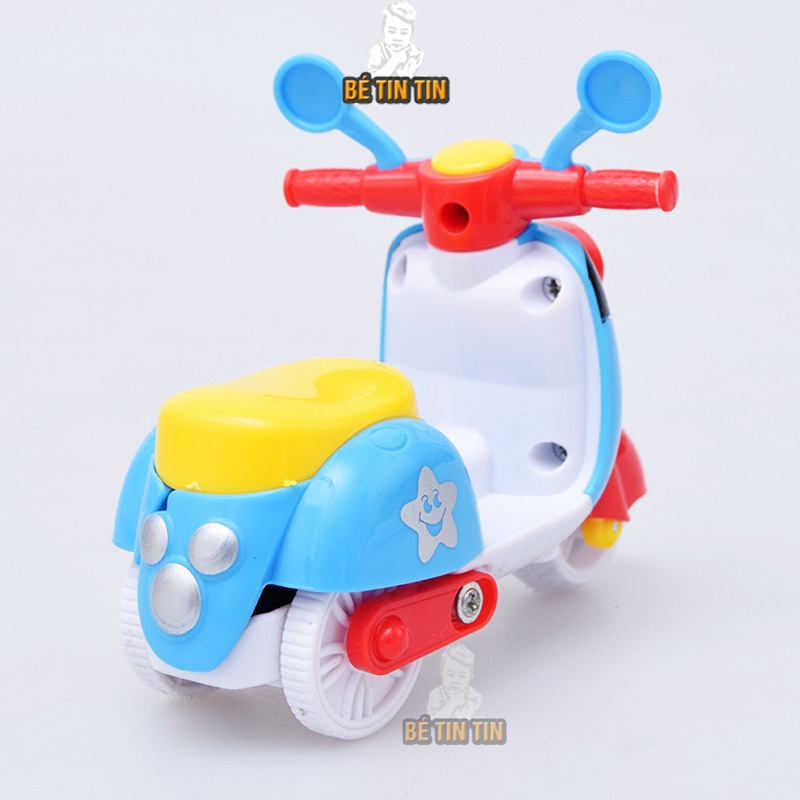 Xe máy đồ chơi, xe đồ chơi Vespa có dây cót cho bé