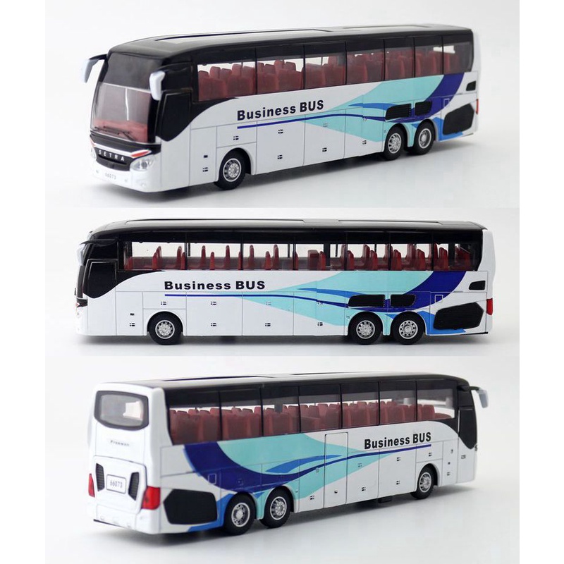 Mô hình xe bus chở khách hạng thương gia KAVY bằng hợp kim có nhạc và đèn mở được tất cả cánh cửa