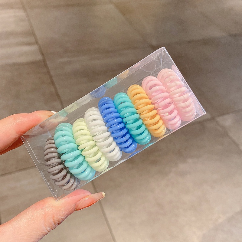 Set 9 Dây Buộc Tóc Cao Su Màu Đen Thiết Kế Tối Giản Phong Cách Hàn Quốc