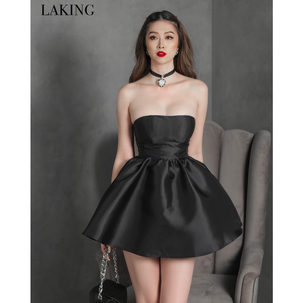 Đầm xòe đen cúp ngực ngắn hai dây rời Laking House