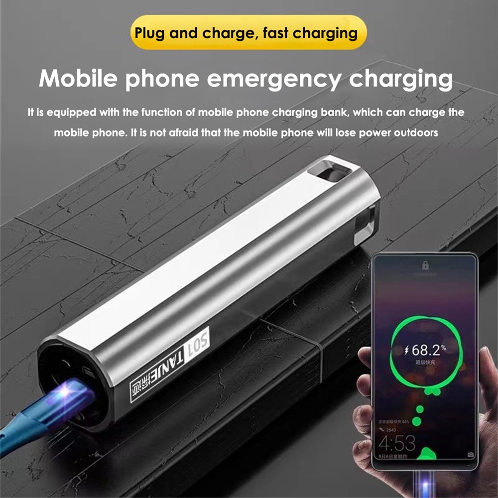 ♕ Đèn Pin Power Bank Ánh Sáng Mạnh Có Thể Sạc Lại Tầm Xa Siêu Sáng Usb Ngoài Trời Đa Năng Cho Sinh Viên Tại Nhà Đèn Pin Chống Nước