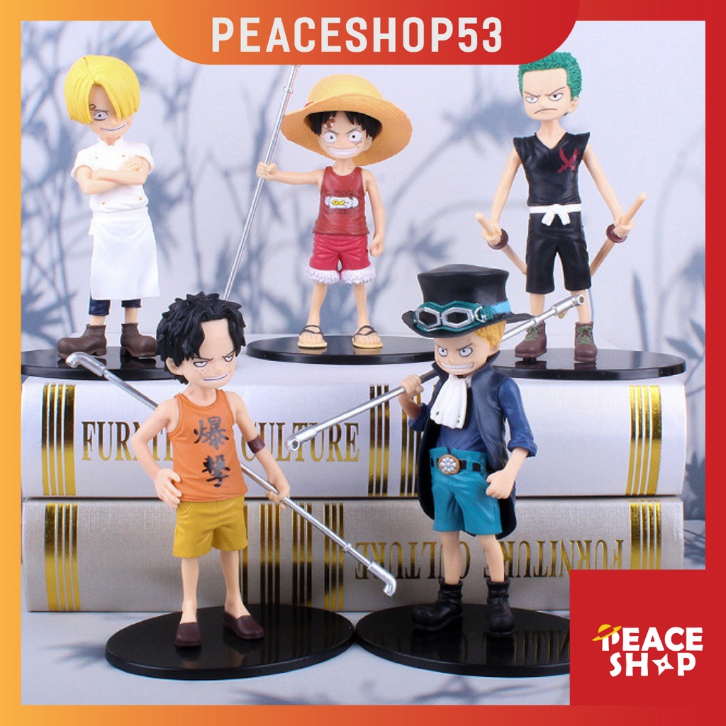 Mô hình One Piece niên thiếu Luffy Ace Sabo Zoro Sanji figure anime manga decor trang trí phòng học phòng làm việc MH158