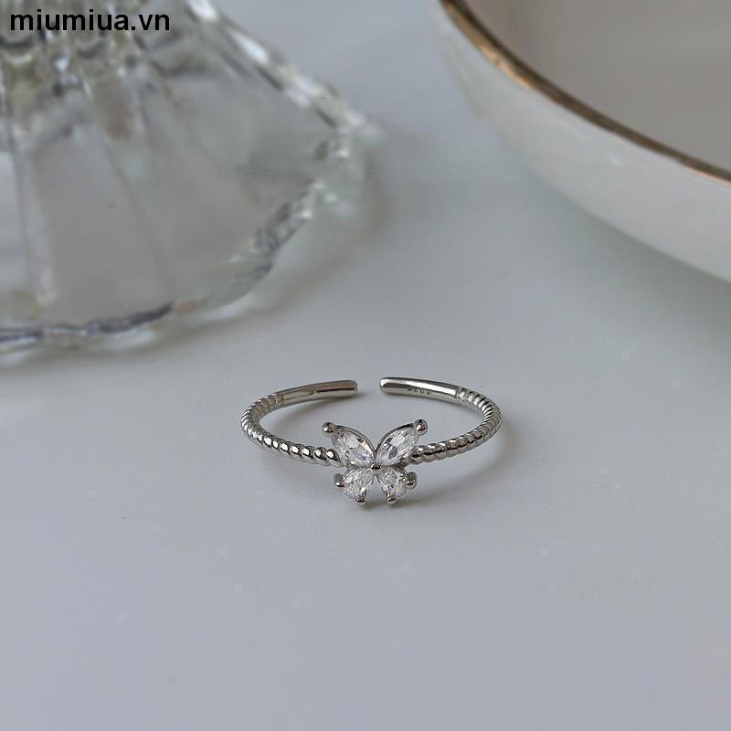 miumiuaNhẫn bướm đính đá xinh bạc 925 𝐍A nhà Tiệm nhỏ của Ryn