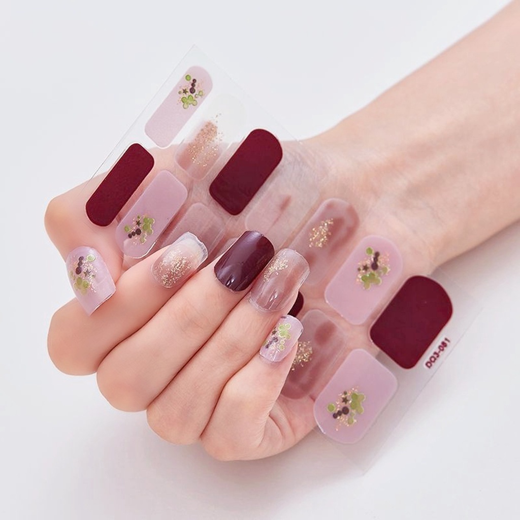1 Bộ Nhãn Dán Móng Tay Bằng Nhựa Siêu Mỏng Không Gây Kích Ứng Có Thể Tháo Rời