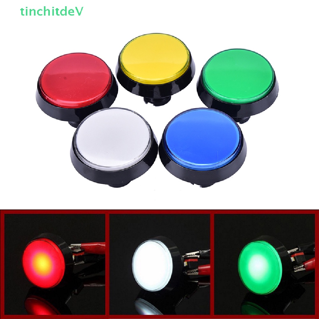 [TinchitdeV] Đèn LED 60mm Hình Tròn Lớn Có Công Tắc Nút Nhấn Cho Trò Chơi Arcade Video
