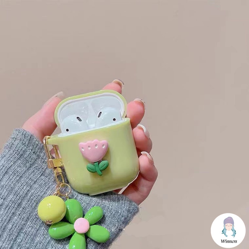 Vỏ Bảo Vệ Hộp Sạc Tai nghe không dây Airpods 1 / 2 / 3 / pro Hình Vòng Hoa Mềm Mịn