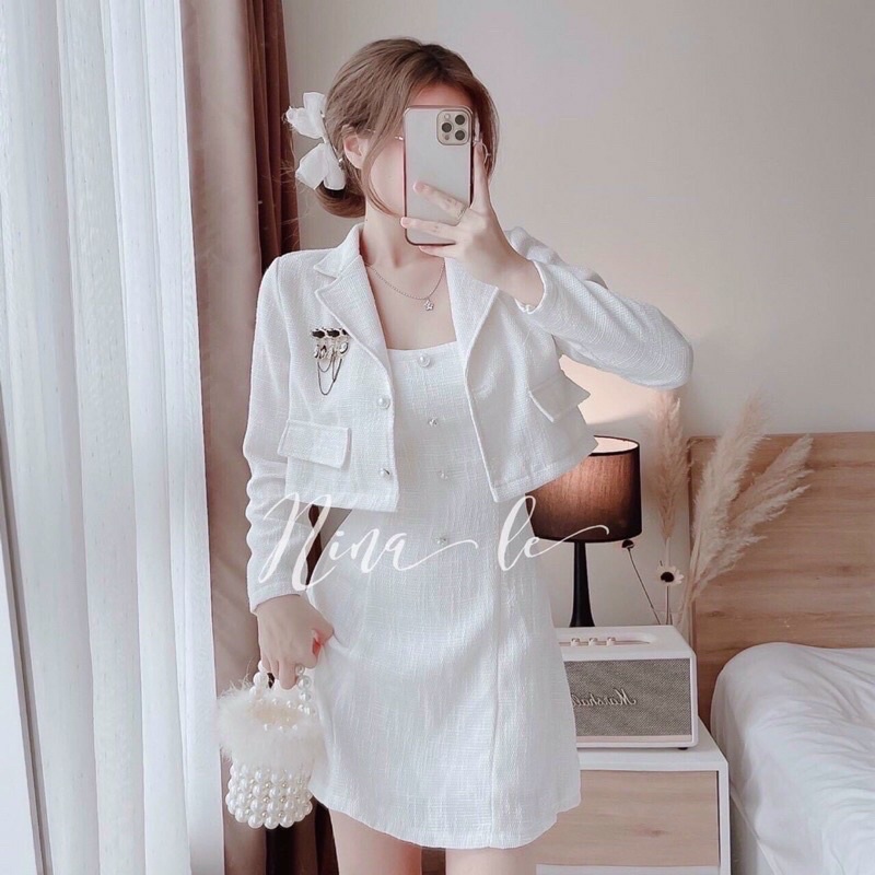 set áo dạ nút cổ nhọn chân váy màu,set đầm nữ đỏ đen siêu xinh cho bạn gái yêu thích sự dịu dàng cá tính siêu xinh