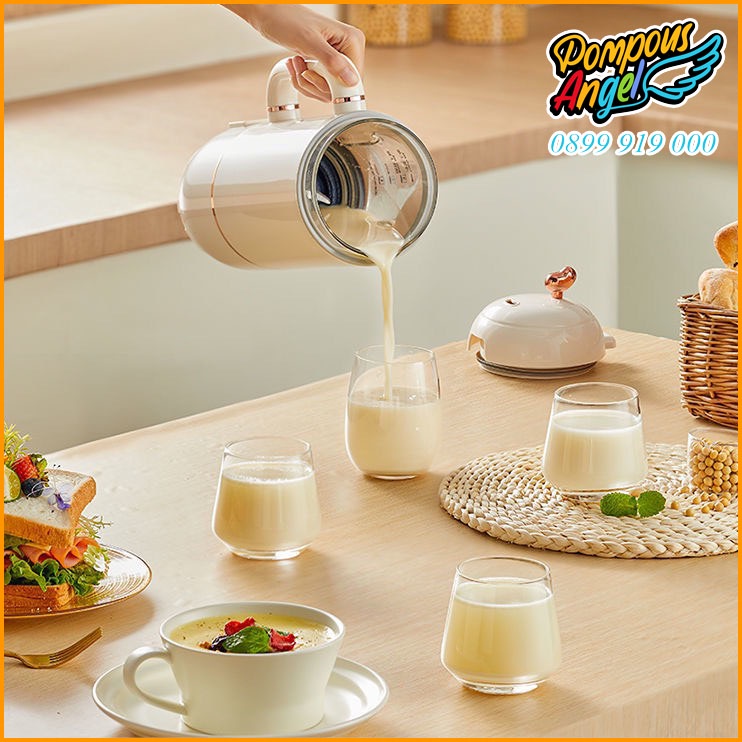 Máy xay nấu làm sữa hạt sinh tố mini cầm tay YIDPU màu trắng dung tích 1L bảo hành 12 tháng