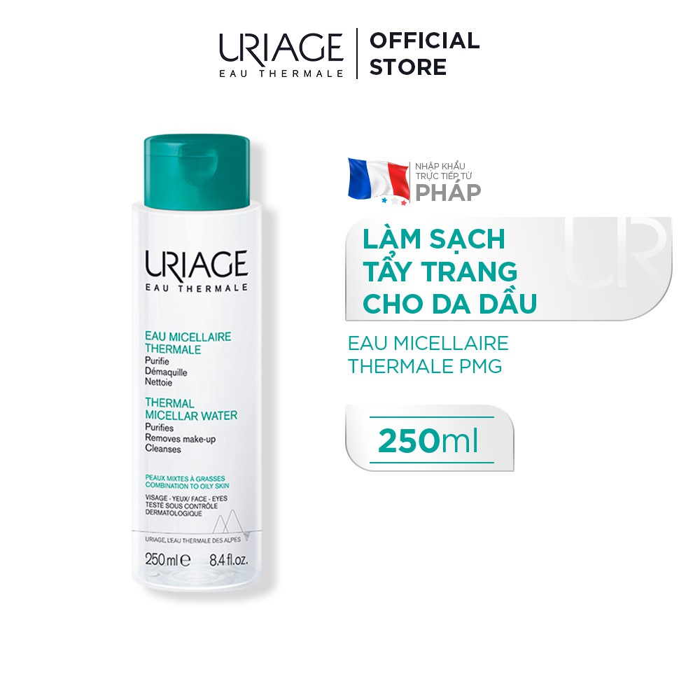 Nước Tẩy Trang Uriage Thermal Micellar Water PMG 250mL  -  Dành Cho Da Dầu, Hỗn Hợp