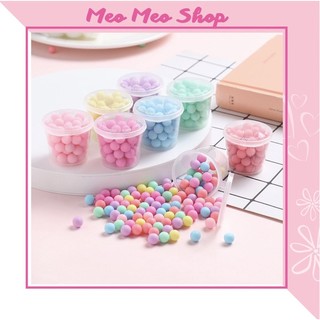 Set 50 viên nhựa tròn nhiều màu sắc trang trí thủ công, hạt nhựa làm slime