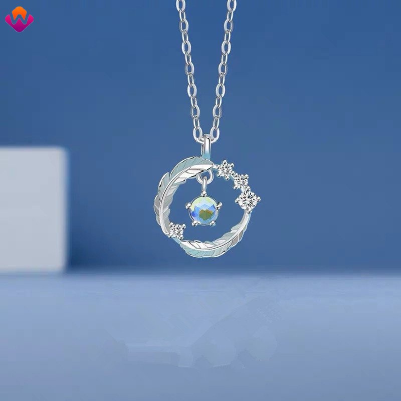 🍓Vòng cổ Mặt Lông Vũ Bằng Bạc sterling Không Phai Sang Trọng Nhẹ Nhàng Làm Quà Tặng Sinh Nhật Cho Nữ HSU