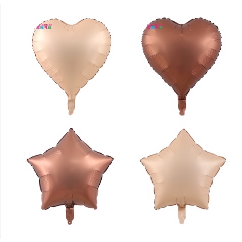 Bóng số tuổi màu nâu size đại 70cm - tim - sao bong bóng trang trí sinh nhật tông Hàn Quốc Habiba