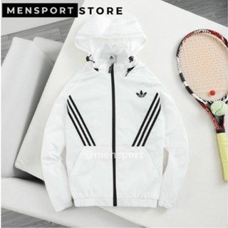 Áo khoác dù nam nữ màu đen trắng 3 sọc chất liệu dù gió 2 lớp cao cấp dáng from bóng chày bomber phong cách mẫu mới 2022