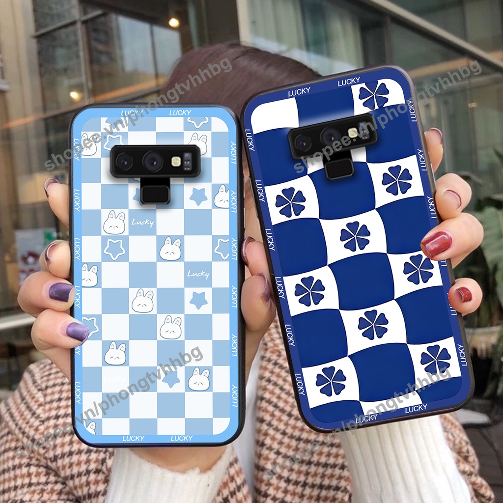 Ốp lưng Samsung Note 8 / Samsung Note 9 caro mẫu hoa trắng đen cực đẹp cute giá rẻ