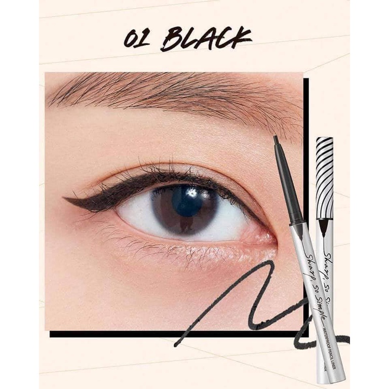 Chì kẻ mắt không trôi Clio Sharp So Simple Waterproof Pencil Liner 0.14g