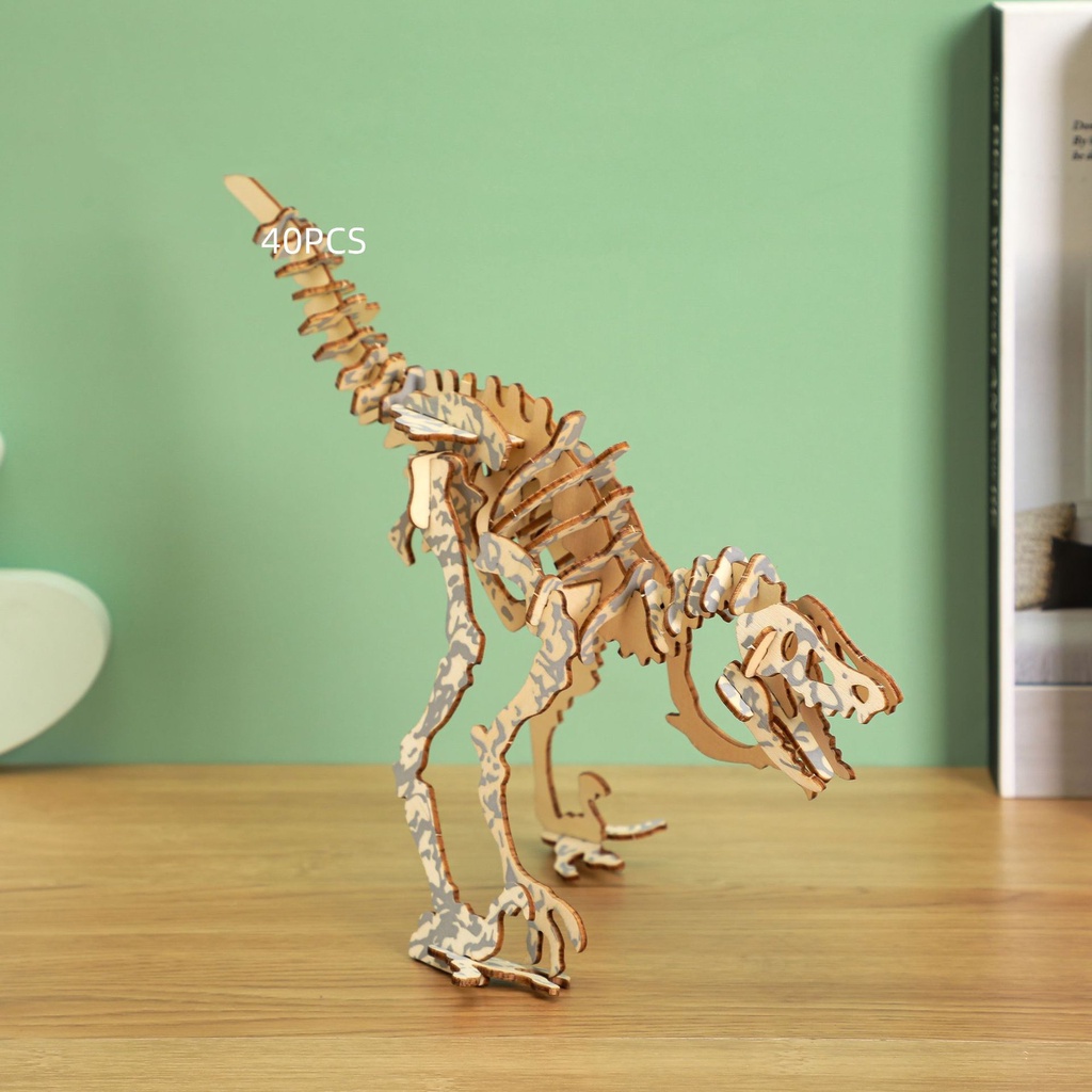Đồ chơi lắp ráp gỗ 3D Mô hình Khủng long Deinonychus Laser TB-A037