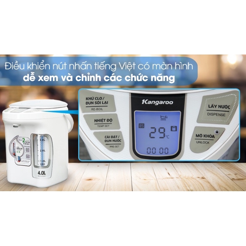 Bình thuỷ điện kangaroo KG4K1 4lít